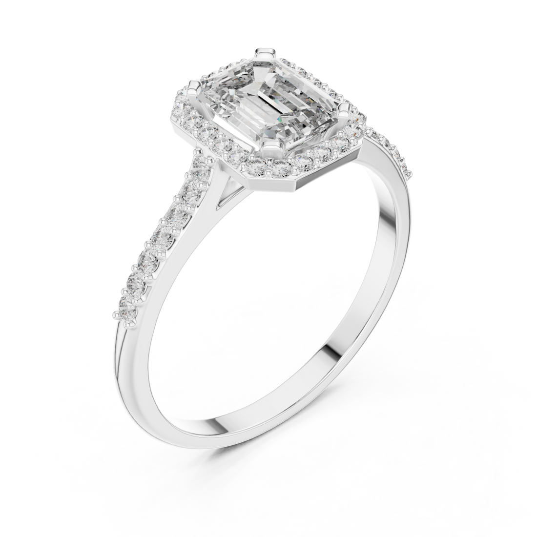  White Gold Centre Stage Harmony Signature Engagement Ring Right View