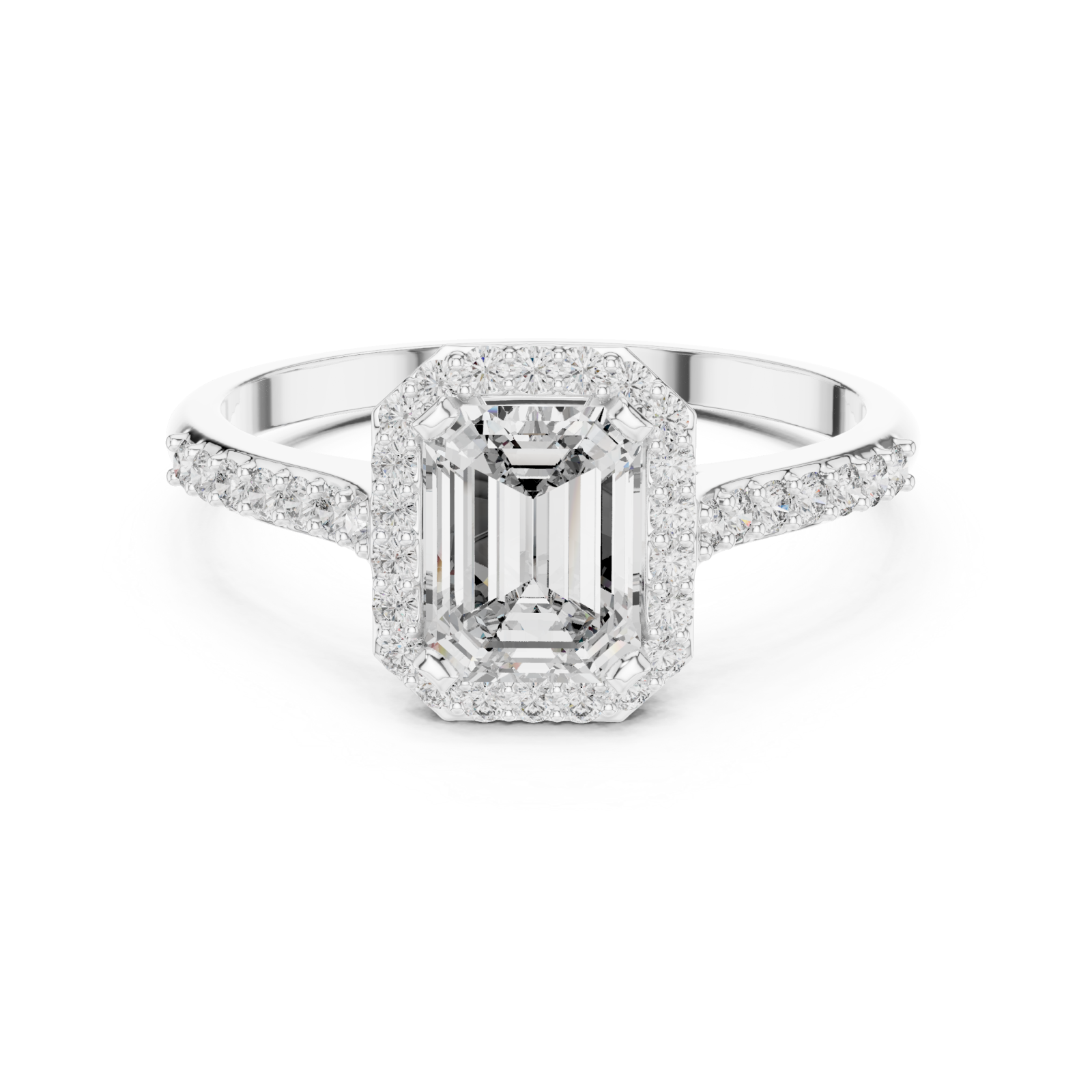  White Gold Centre Stage Harmony Signature Engagement Ring Front View