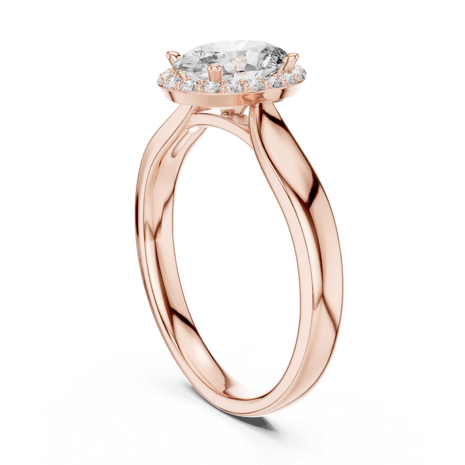  Rose Gold Celestial Whisper Signature Halo Cluster Ring Left View