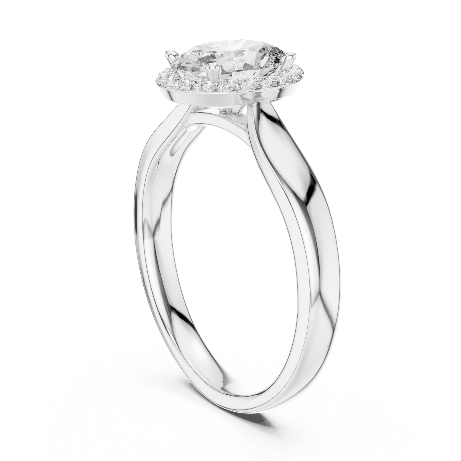  White Gold Celestial Whisper Signature Halo Cluster Ring Left View