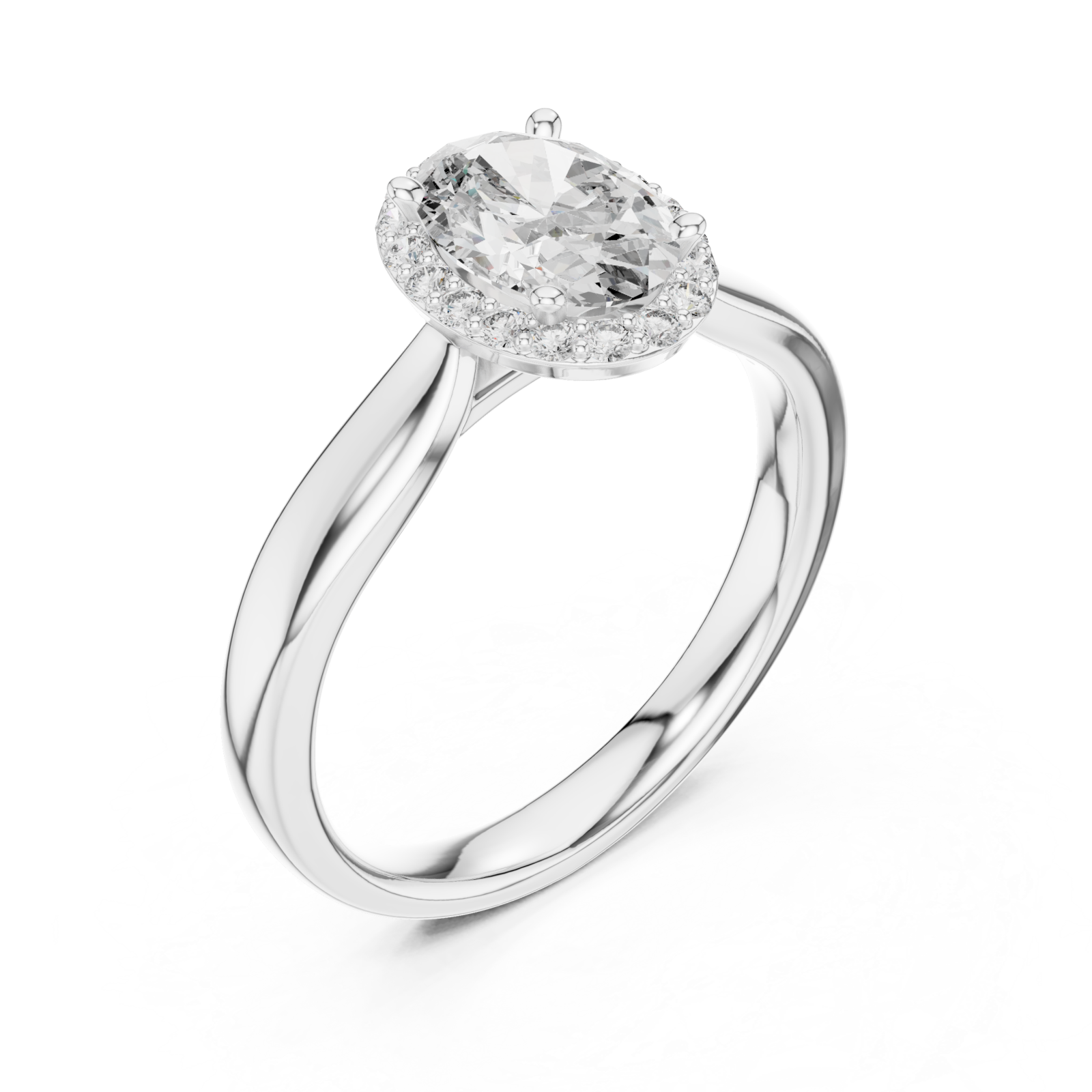  White Gold Celestial Whisper Signature Halo Cluster Ring Right View