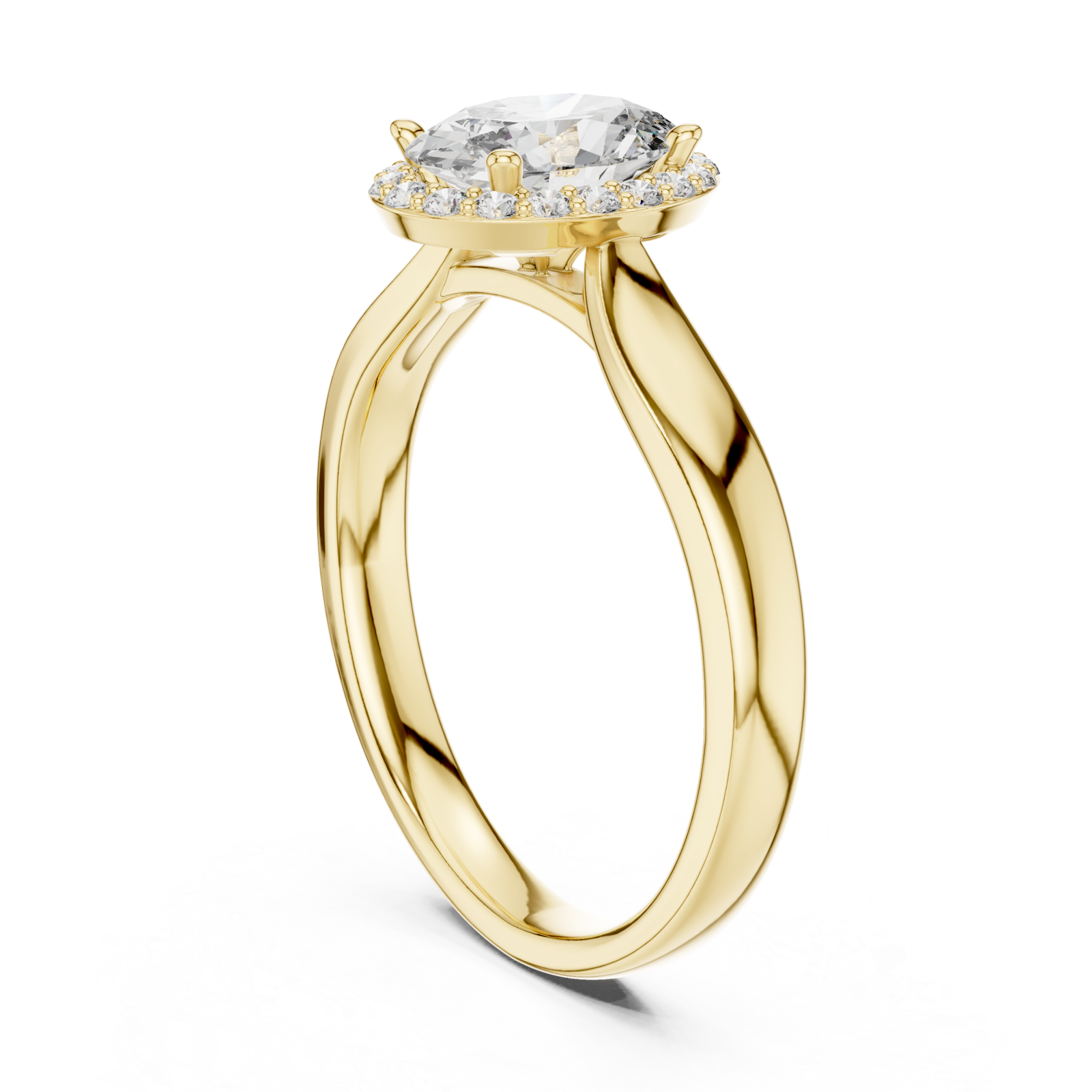  Gold Celestial Whisper Signature Halo Cluster Ring Left View