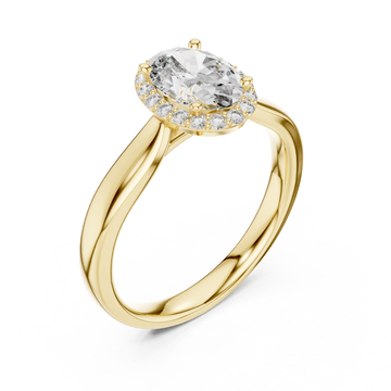 Gold Celestial Whisper Signature Halo Cluster Ring Right View