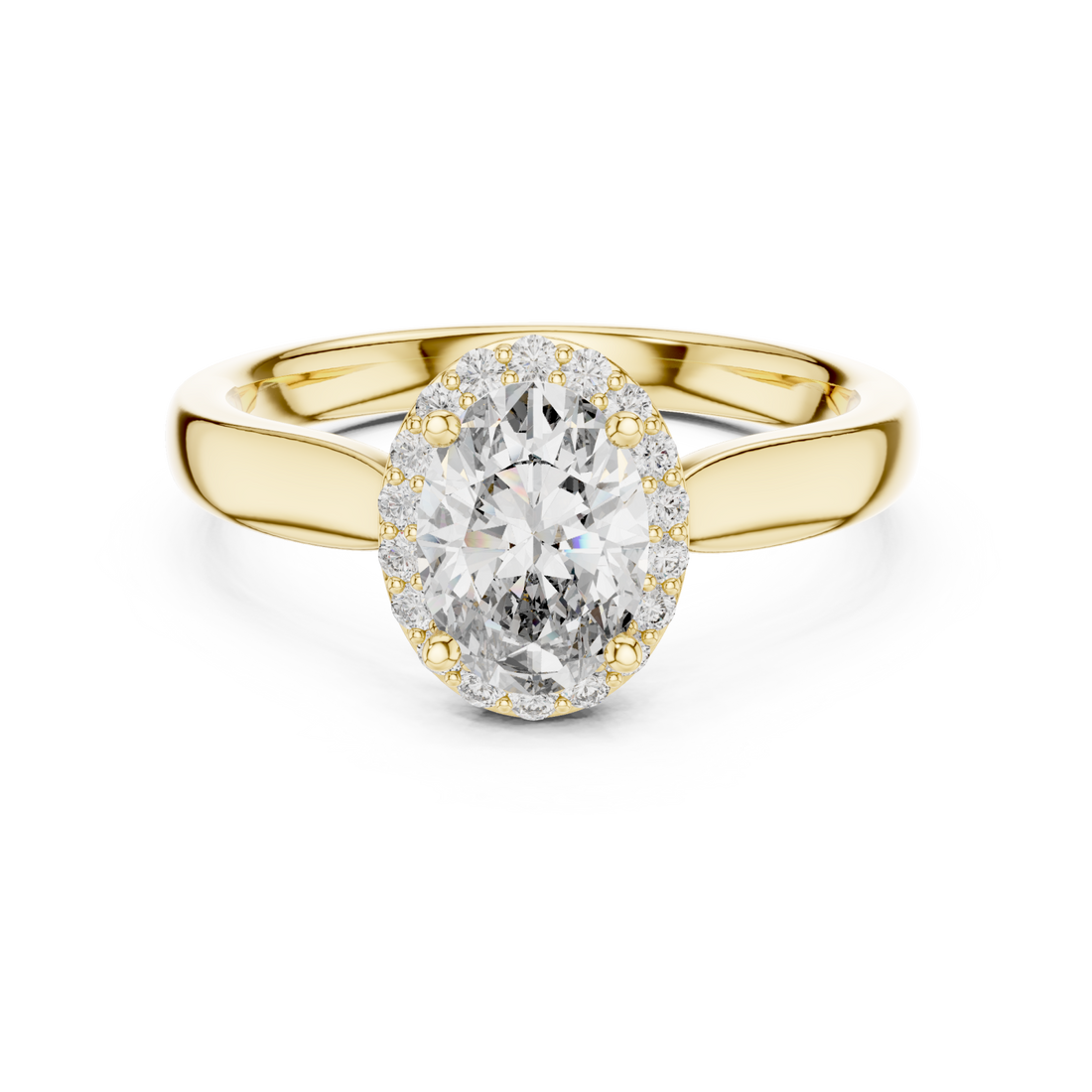 Gold Celestial Whisper Signature Halo Cluster Ring Right View