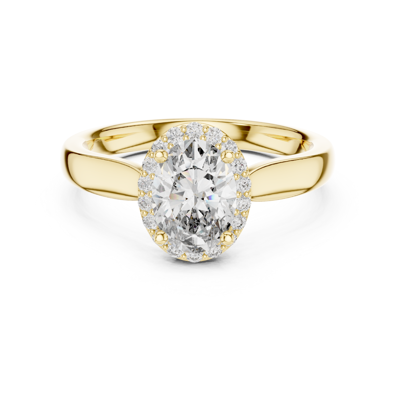  Gold Celestial Whisper Signature Halo Cluster Ring Front View