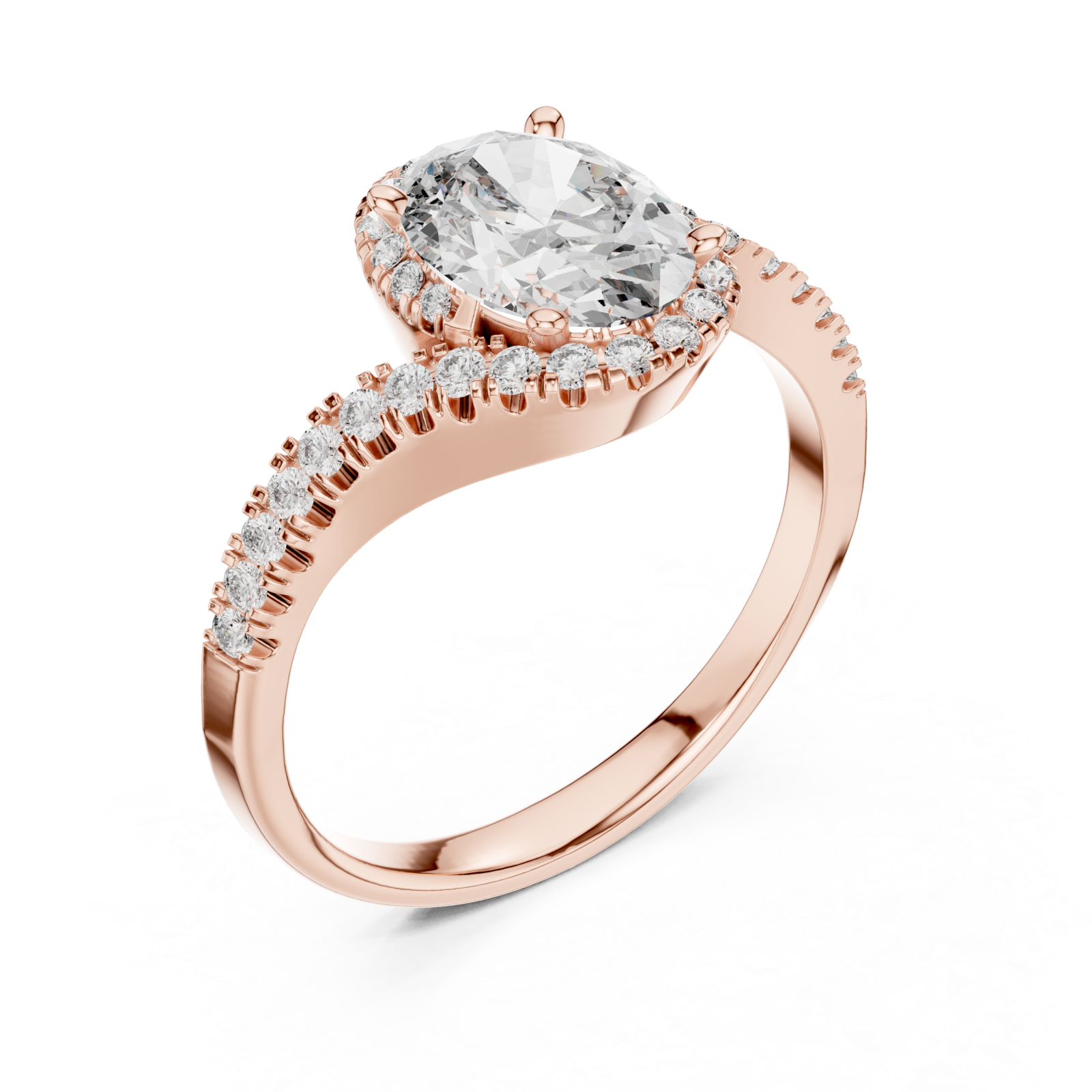  Rose Gold Bold Reflection Signature Engagement Band Right View
