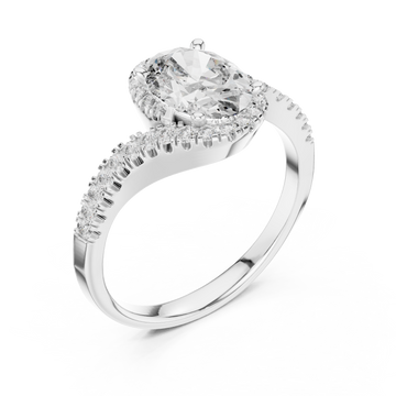  White Gold Bold Reflection Signature Engagement Band Right View