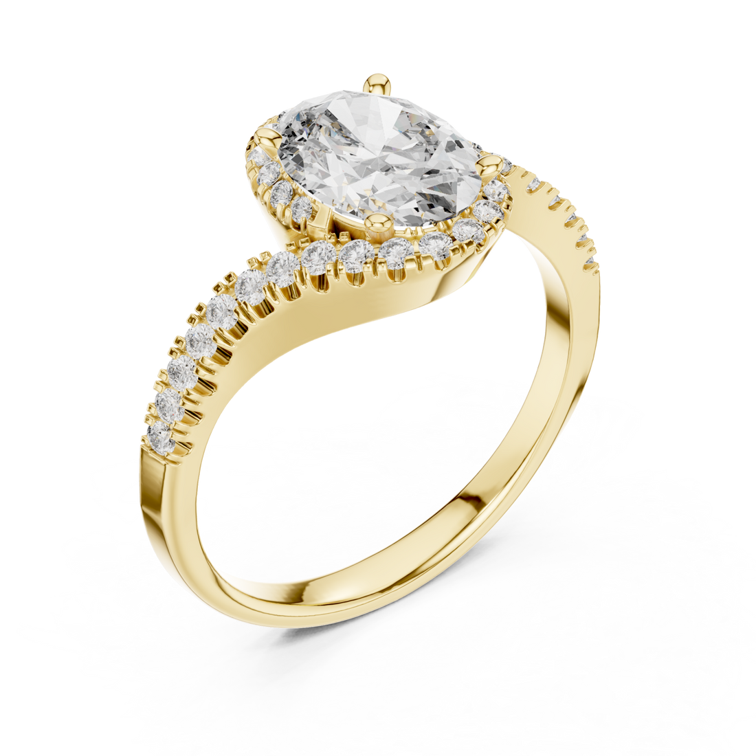 Gold Bold Reflection Signature Engagement Band Right View