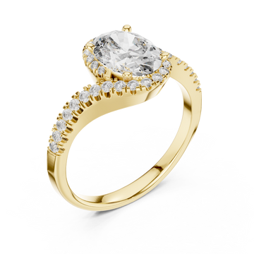Gold Bold Reflection Signature Engagement Band Right View