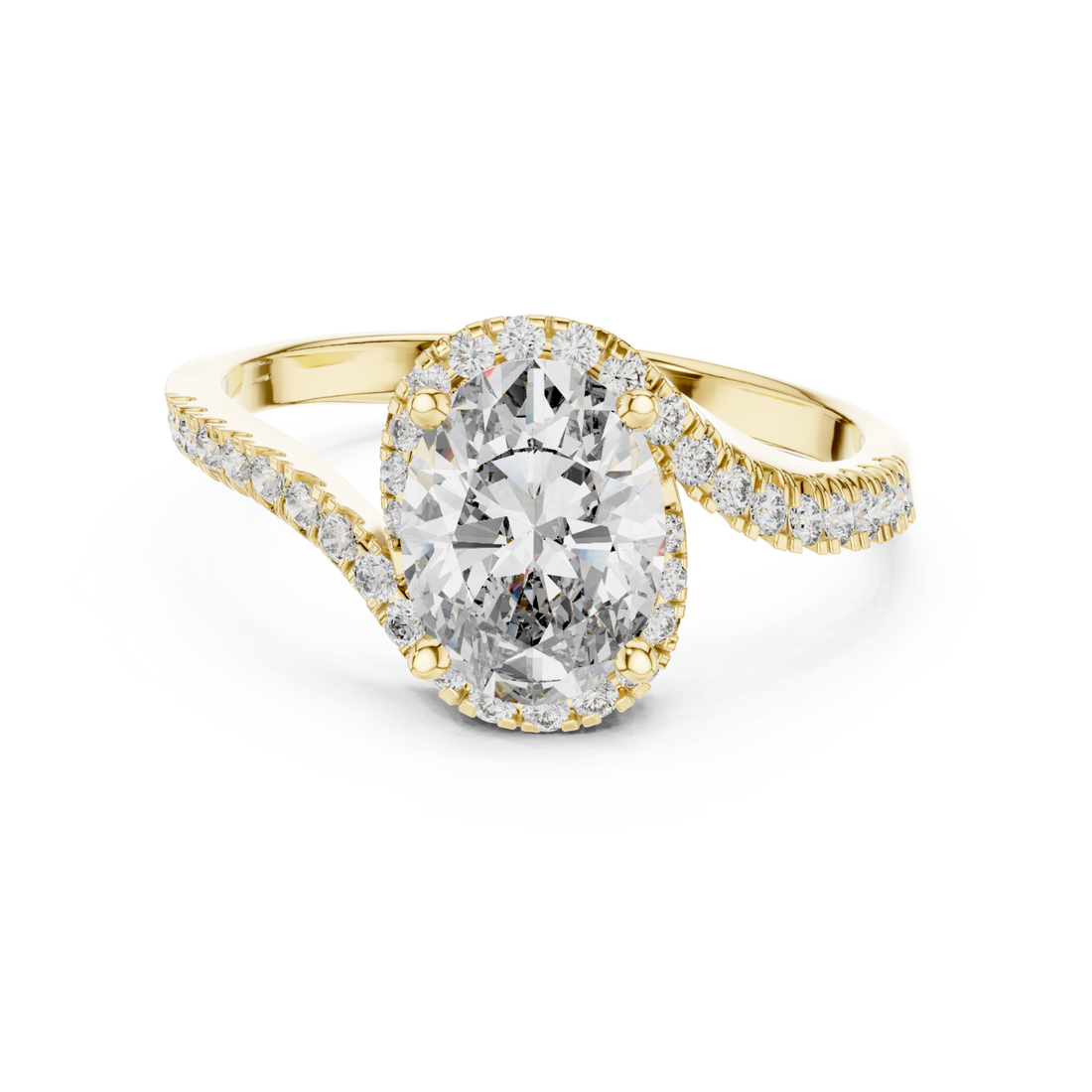 Gold Bold Reflection Signature Engagement Band Right View