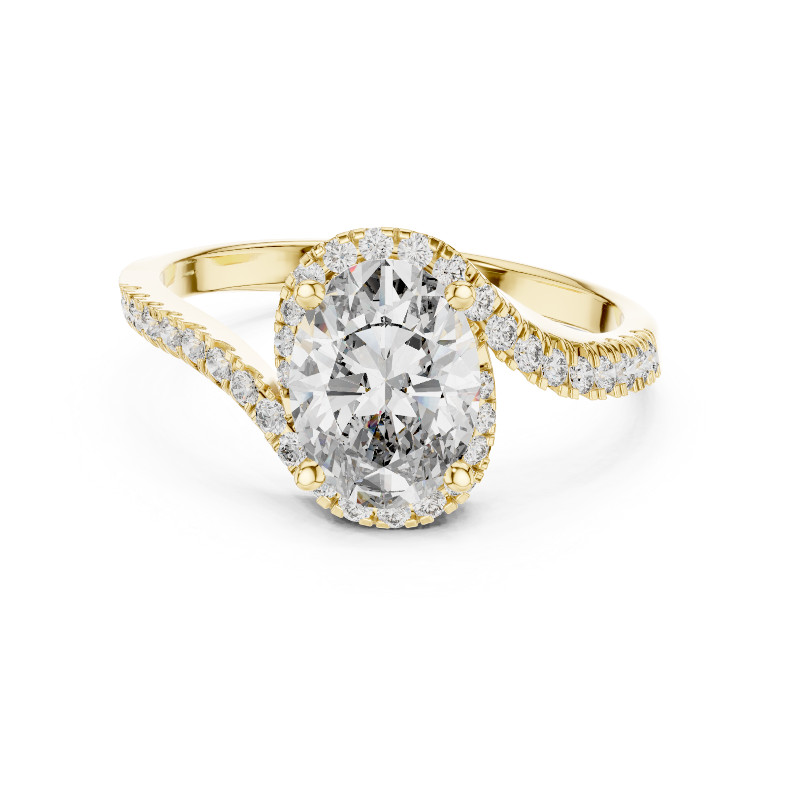  Gold Bold Reflection Signature Engagement Band Front View