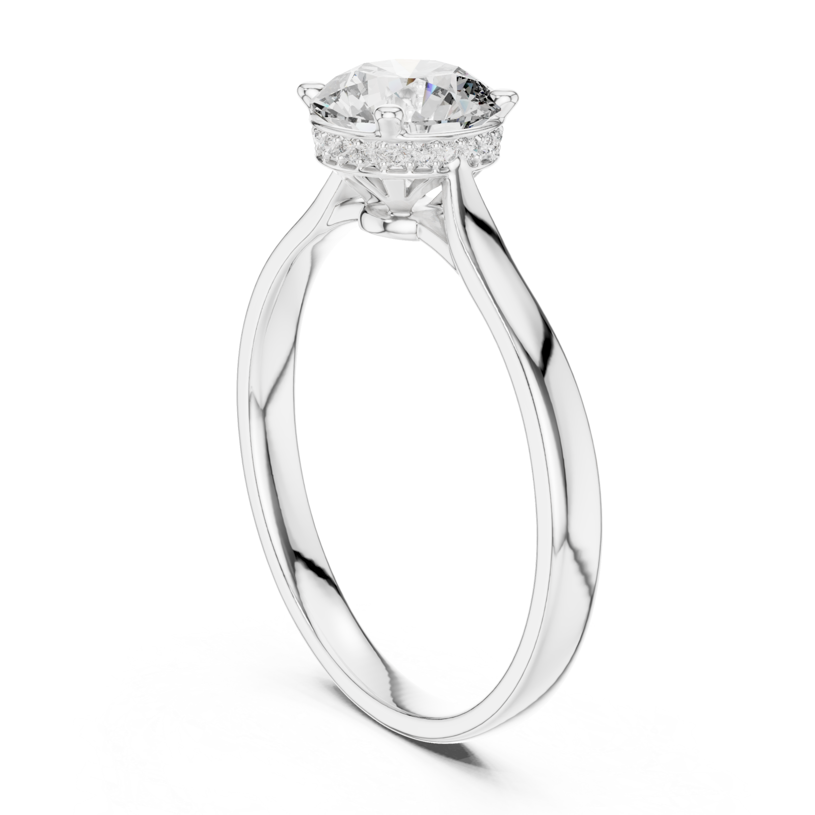  White Gold Celeste Radiance Solitaire Ring Left View
