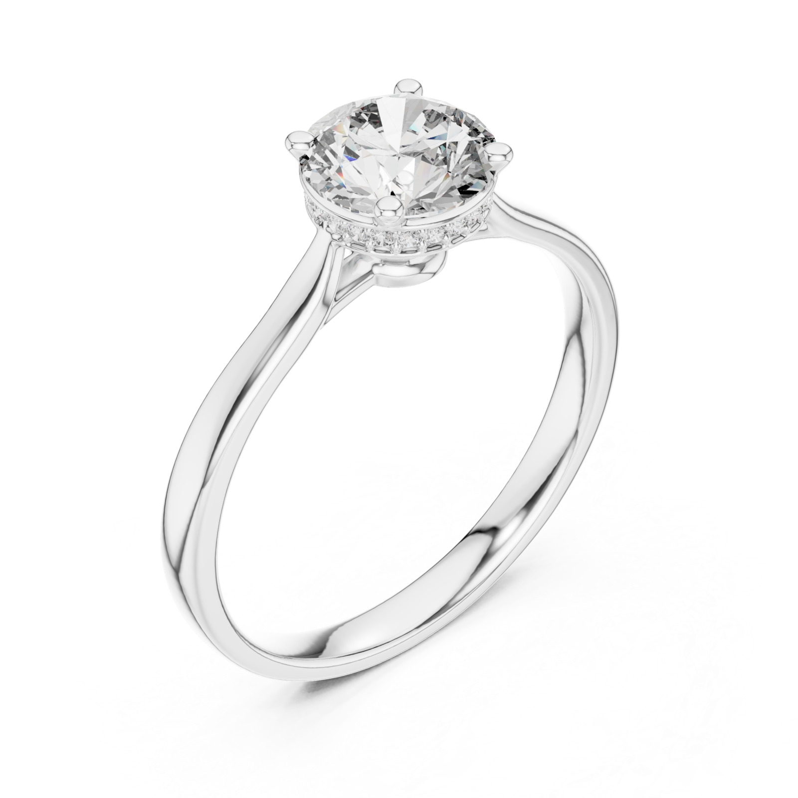  White Gold Celeste Radiance Solitaire Ring Right View