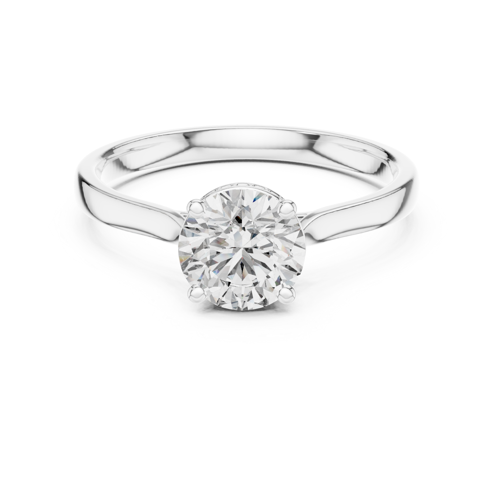  White Gold Celeste Radiance Solitaire Ring Front View