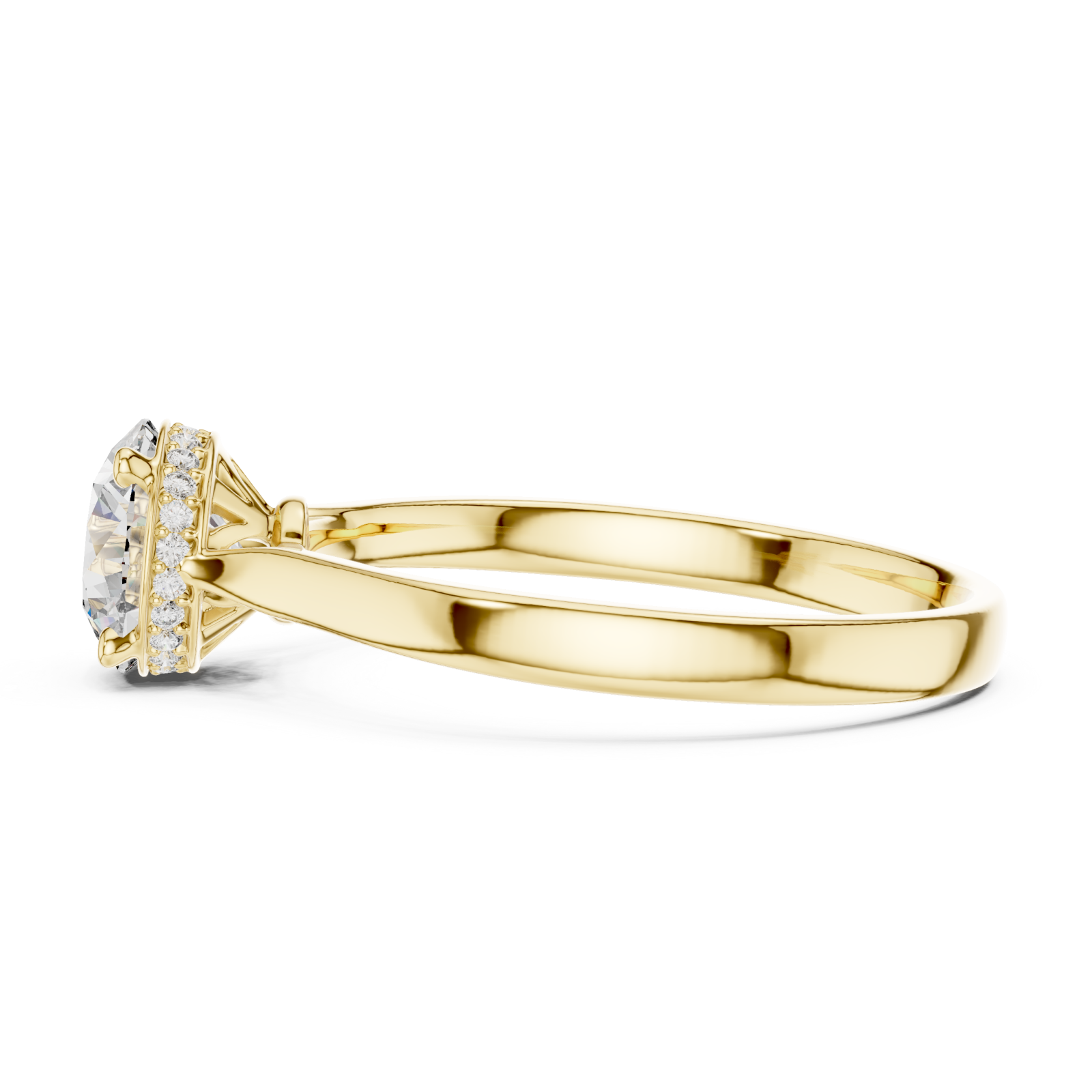  Gold Celeste Radiance Solitaire Ring Side View