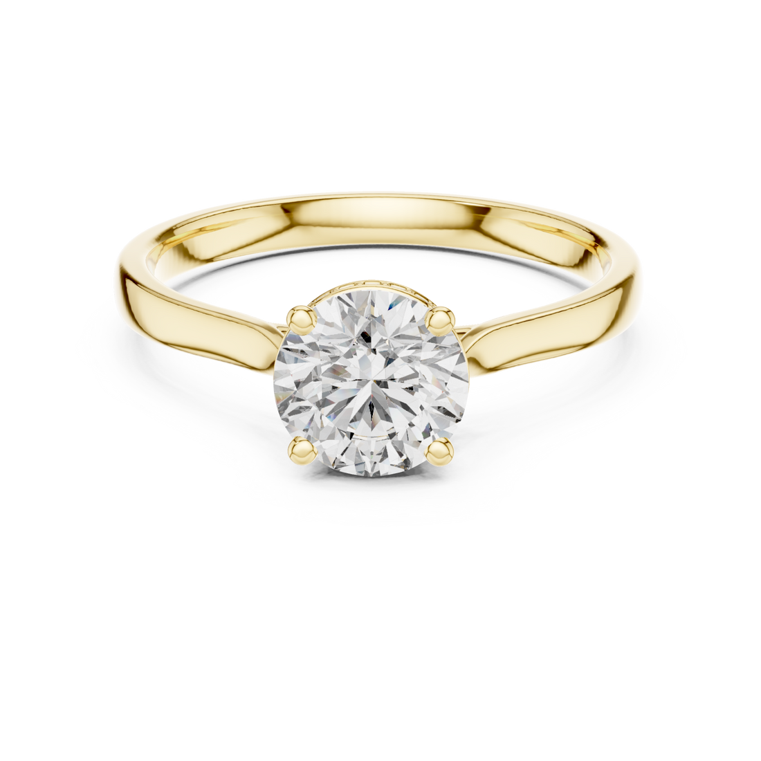 Gold Celeste Radiance Solitaire Ring Right View