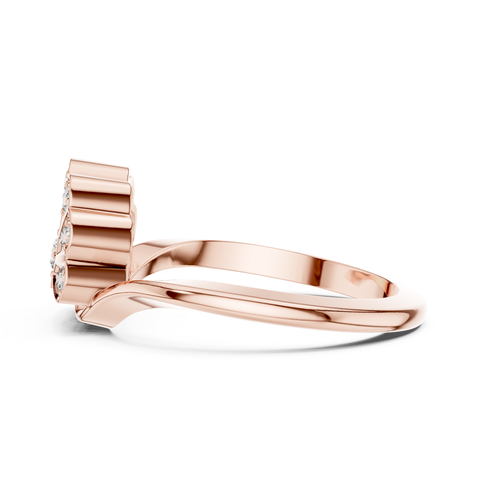  Rose Gold Vivid Splendor Ornate Band Ring Side View