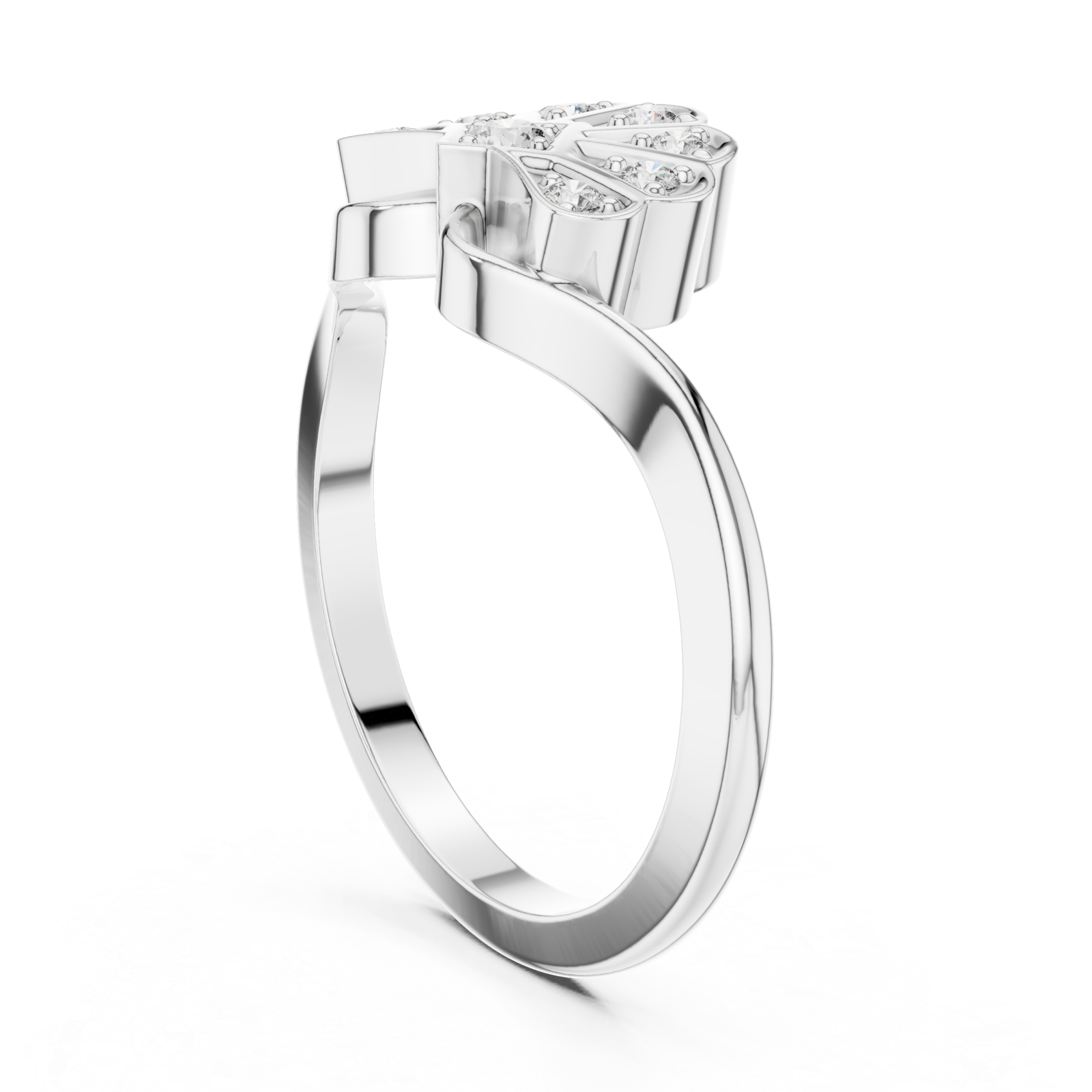  White Gold Vivid Splendor Ornate Band Ring Left View