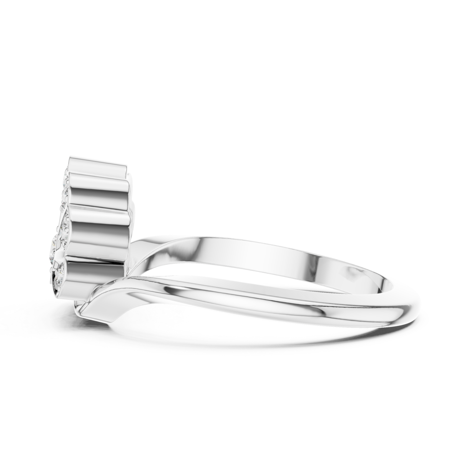  White Gold Vivid Splendor Ornate Band Ring Side View