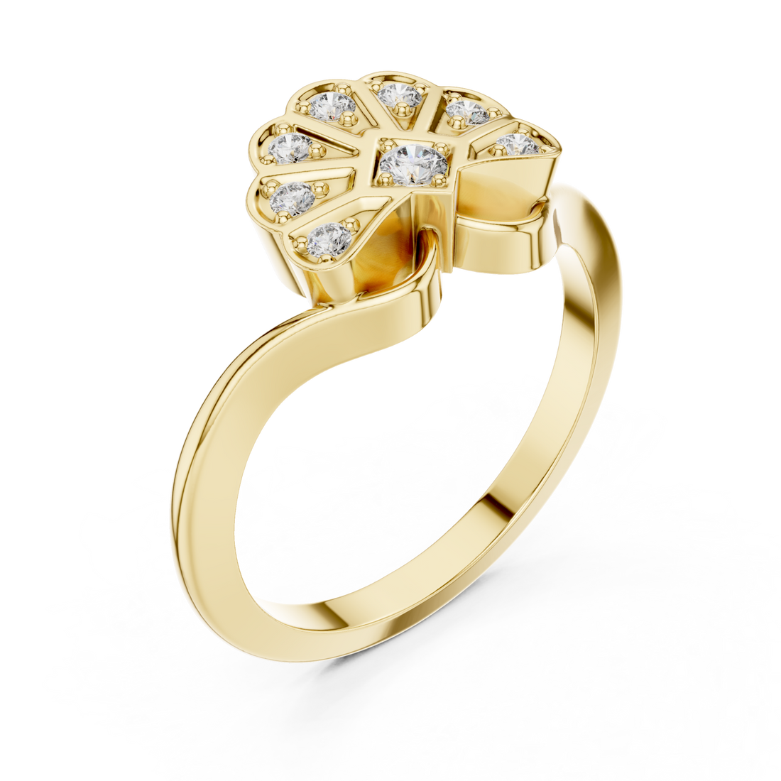 Gold Vivid Splendor Ornate Band Ring Right View