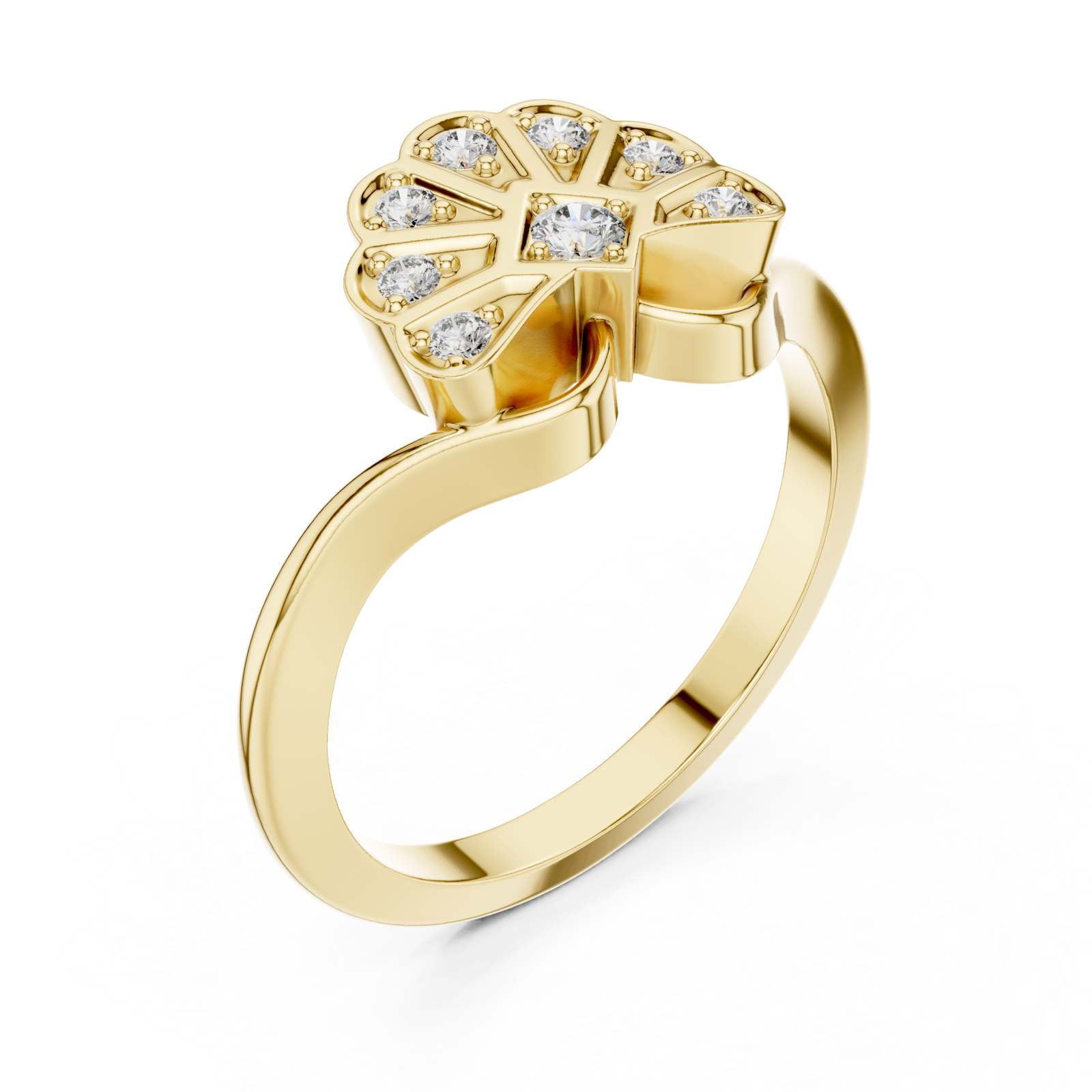 Gold Vivid Splendor Ornate Band Ring Right View