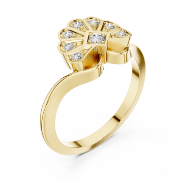 Gold Vivid Splendor Ornate Band Ring Right View