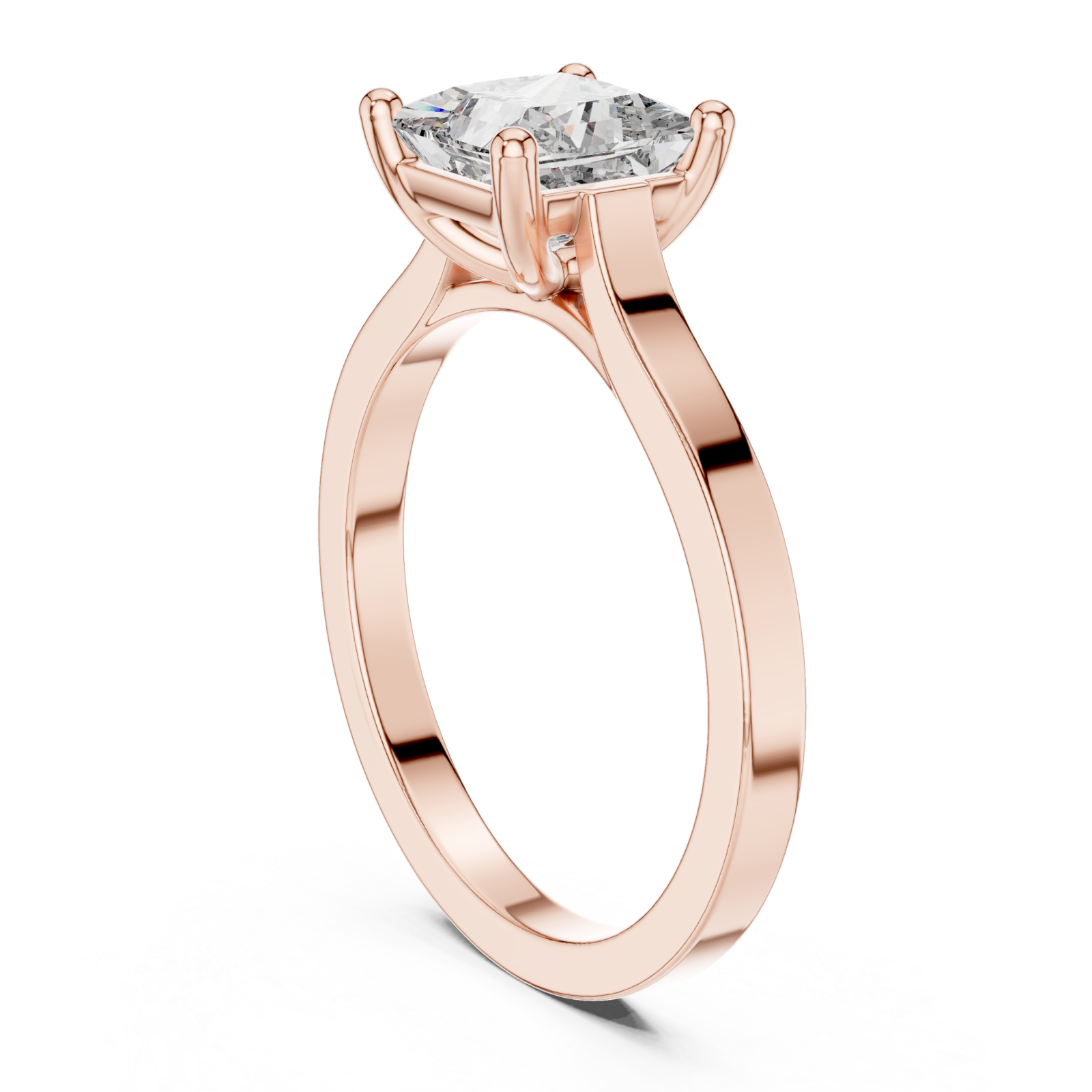  Rose Gold Radiant Grace Signature Engagement Ring Left View