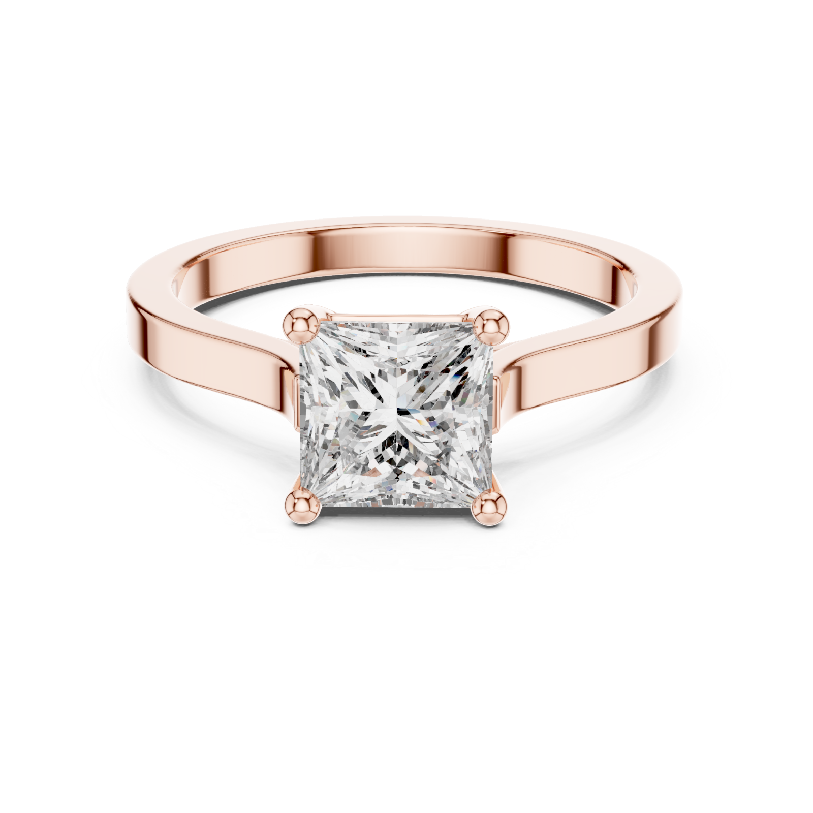  Rose Gold Radiant Grace Signature Engagement Ring Front View