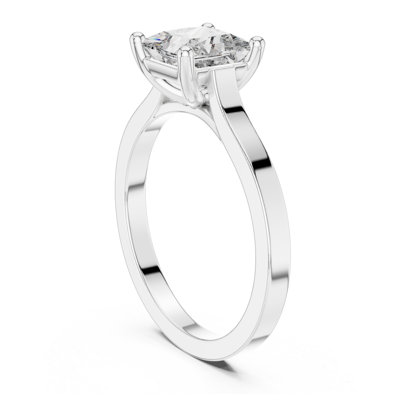  White Gold Radiant Grace Signature Engagement Ring Left View