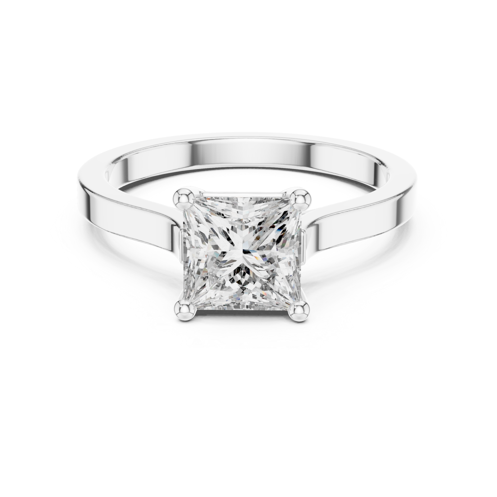 White Gold Radiant Grace Signature Engagement Ring Front View