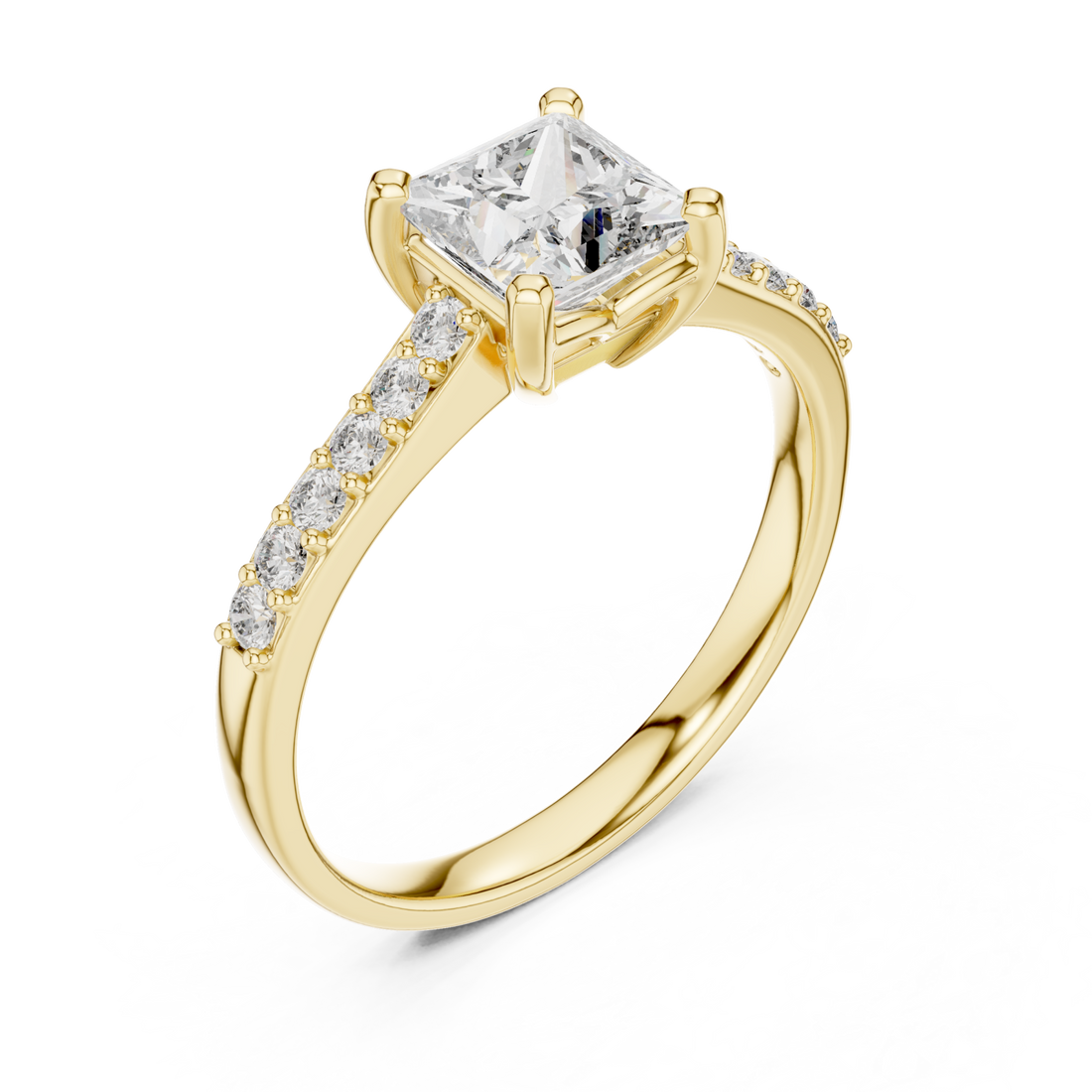 Gold Lustrous Aurora Halo Engagement Band Right View