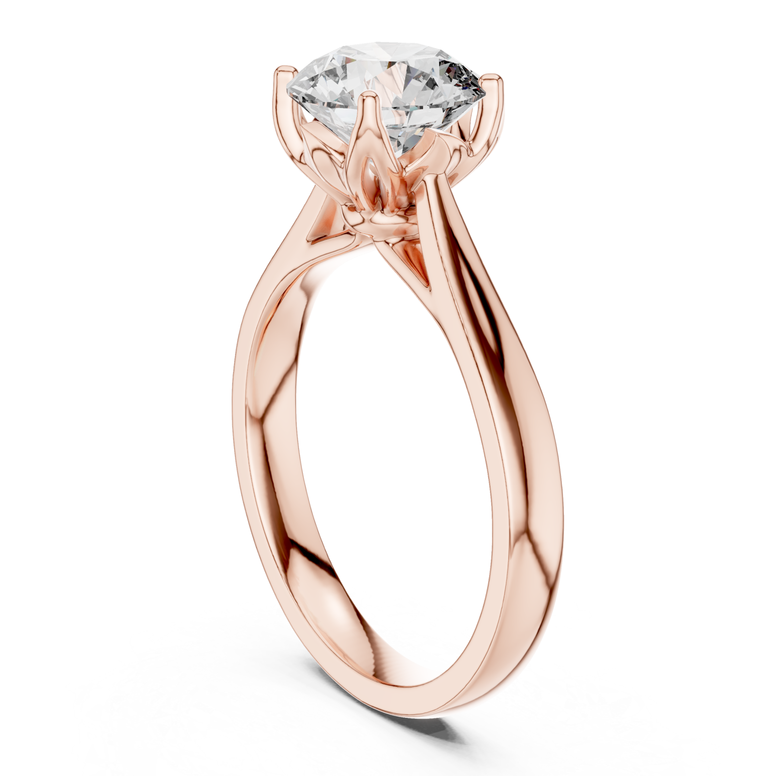  Rose Gold Timeless Allure Perfect Solitaire Engagement Ring Left View