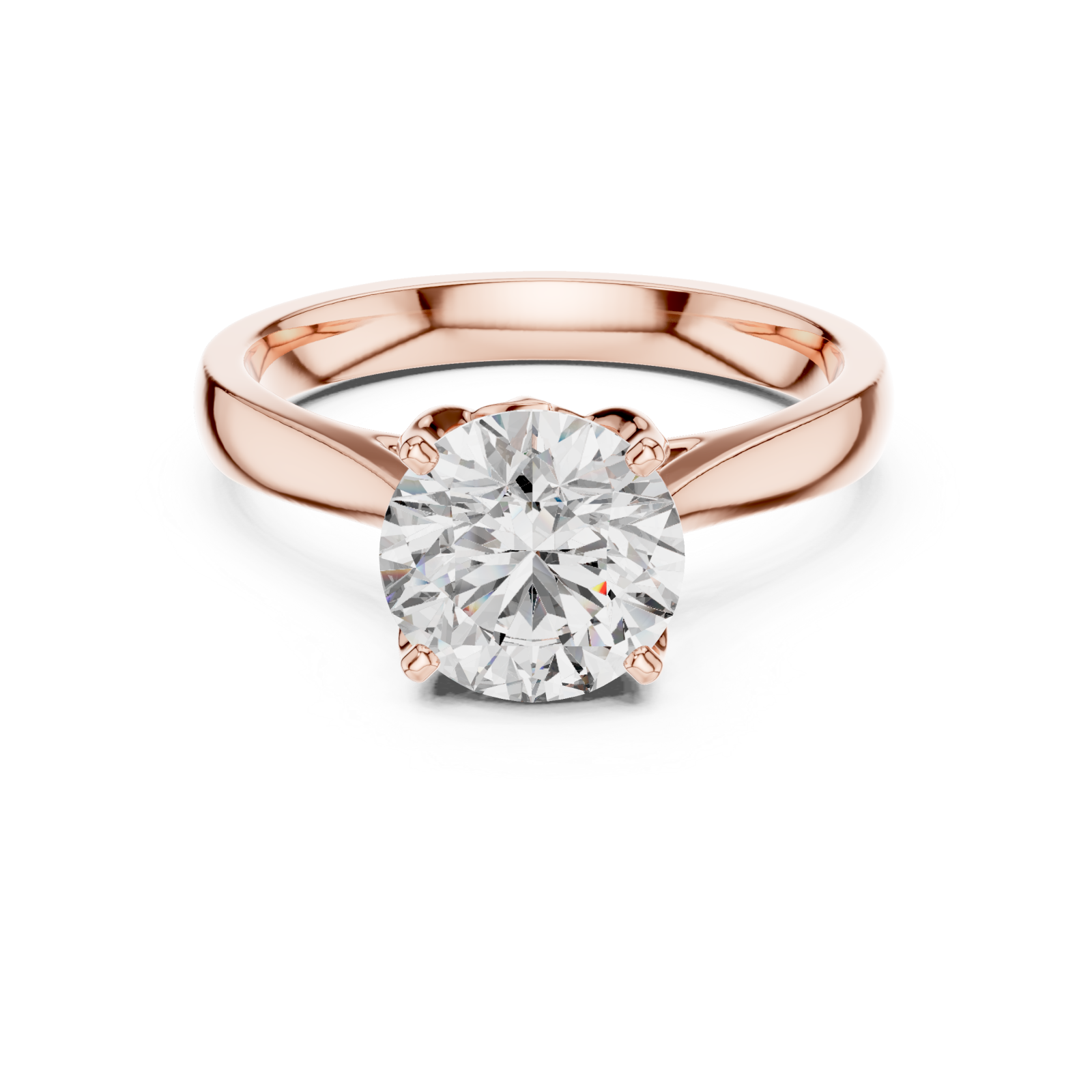 Rose Gold Timeless Allure Perfect Solitaire Engagement Ring Front View