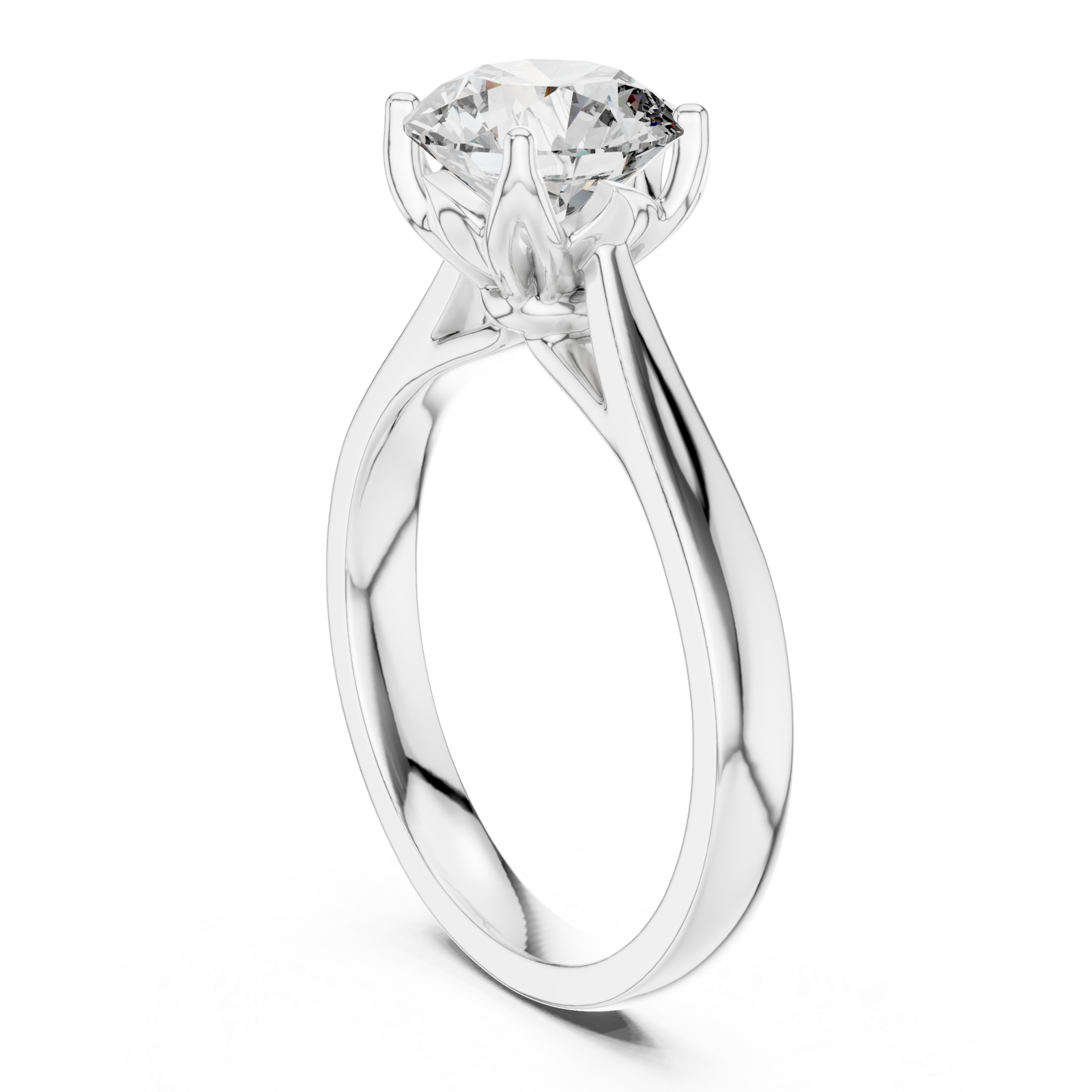  White Gold Timeless Allure Perfect Solitaire Engagement Ring Left View