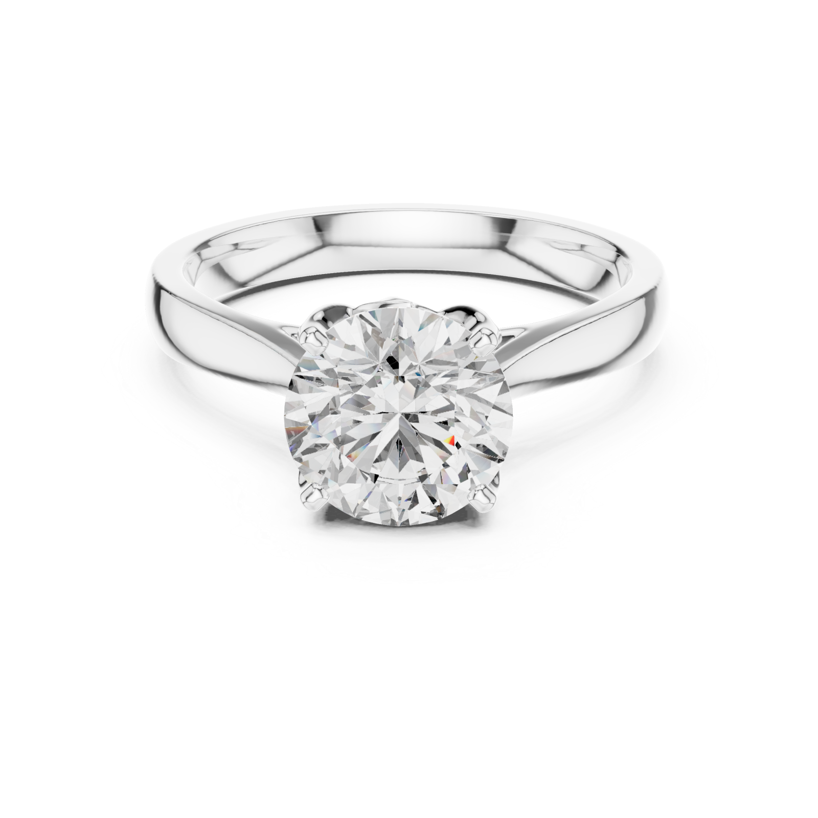  White Gold Timeless Allure Perfect Solitaire Engagement Ring Front View