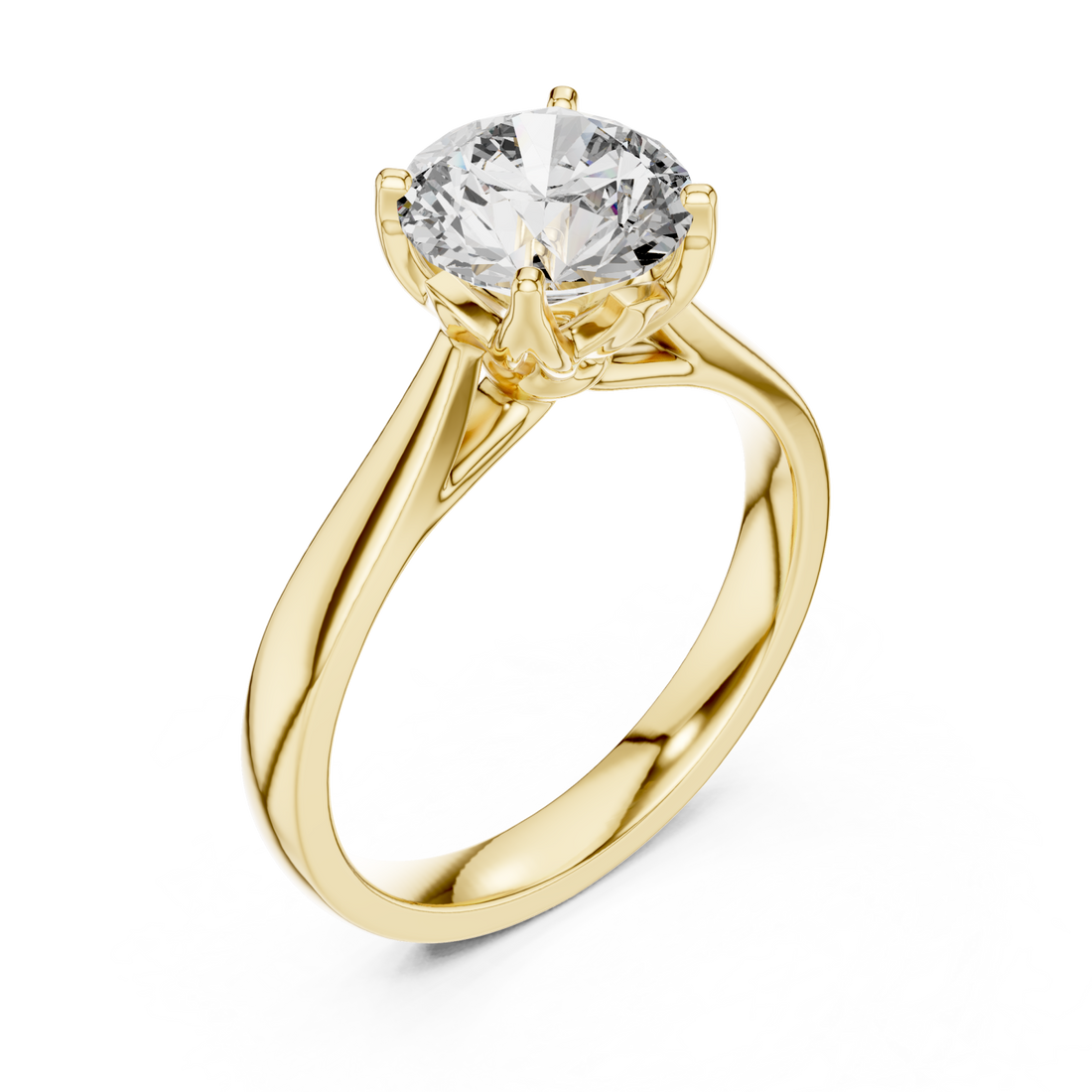 Gold Timeless Allure Perfect Solitaire Engagement Ring Right View