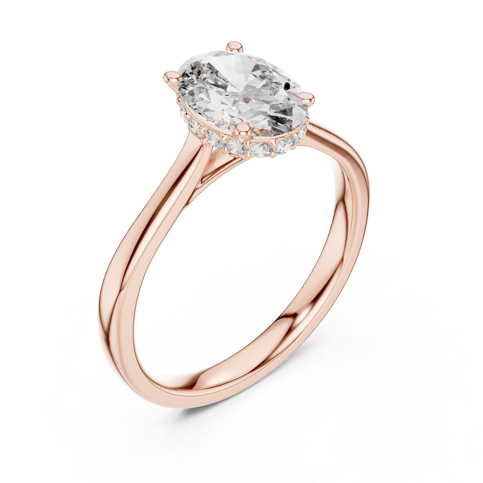  Rose Gold Infinite Allure Regal Halo Elegance Ring Right View