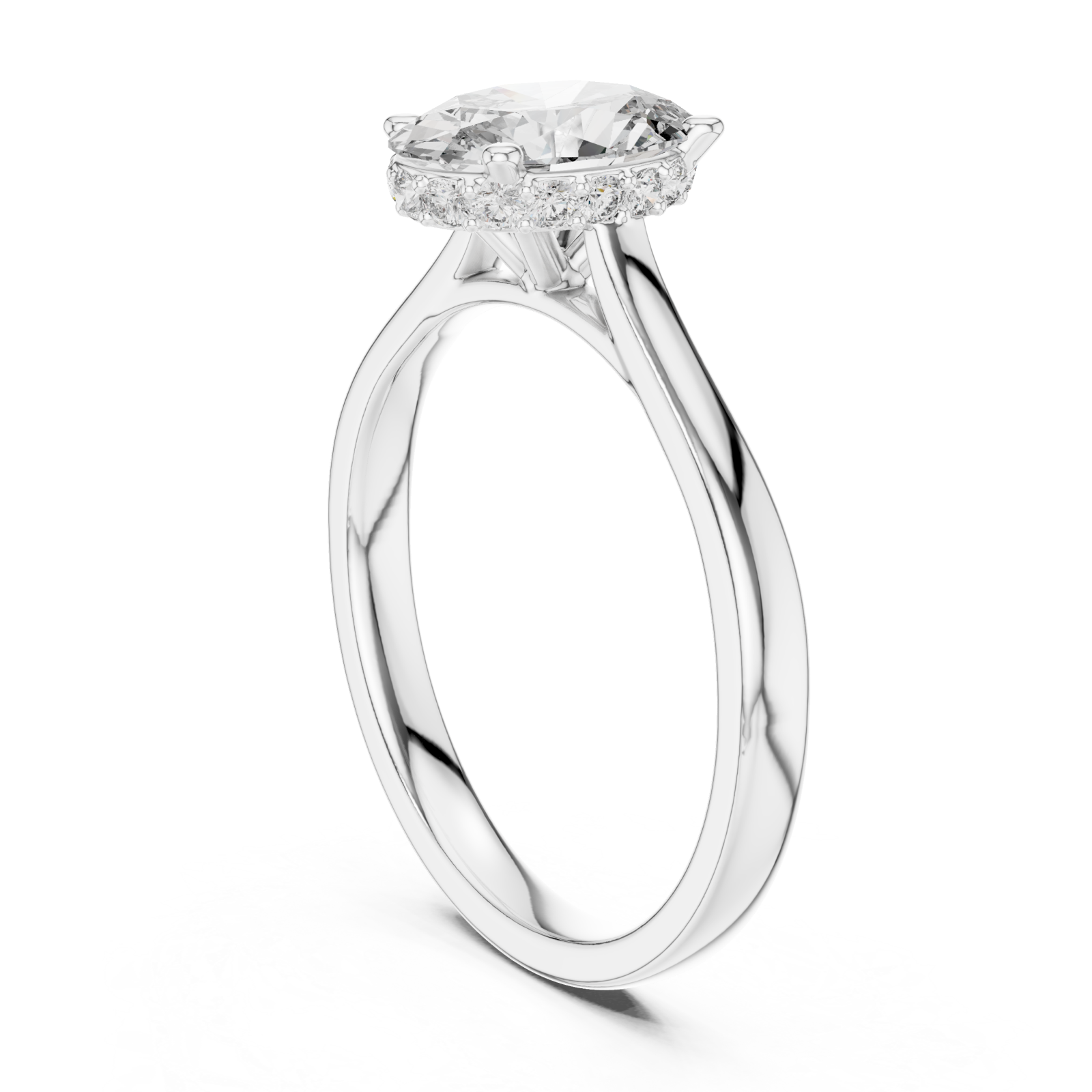  White Gold Infinite Allure Regal Halo Elegance Ring Left View