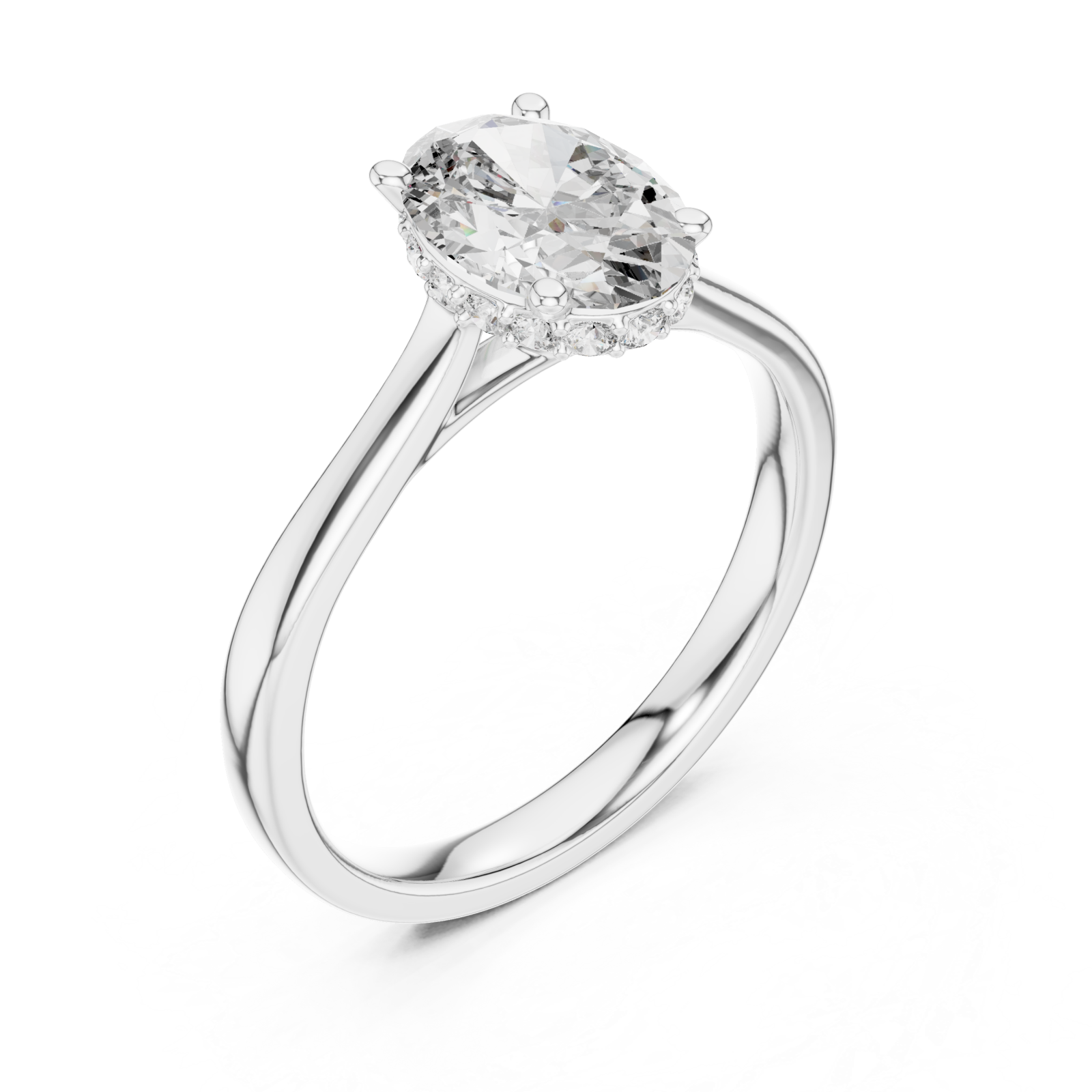  White Gold Infinite Allure Regal Halo Elegance Ring Right View