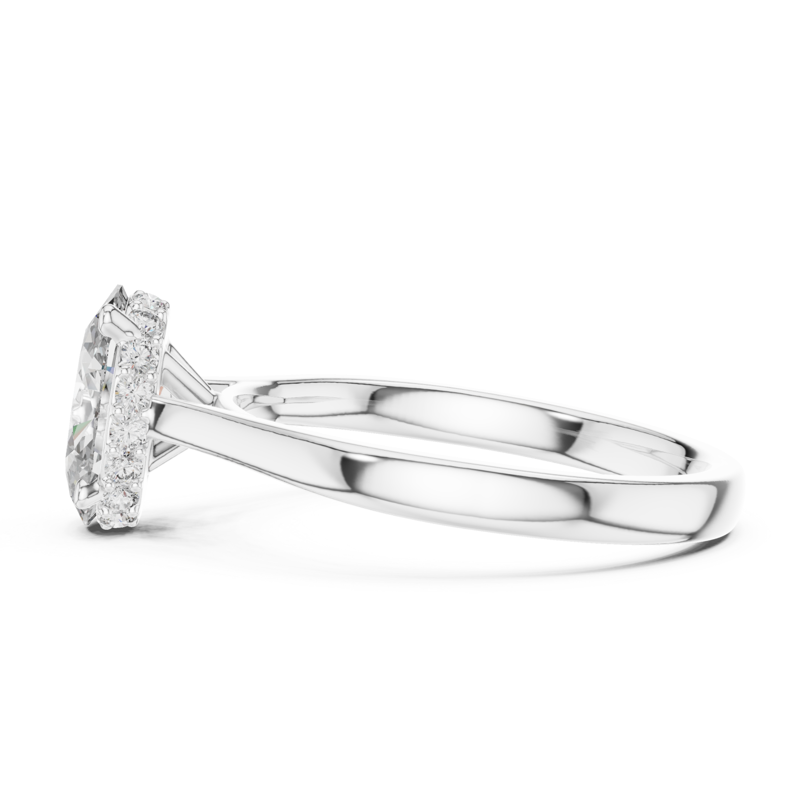  White Gold Infinite Allure Regal Halo Elegance Ring Side View