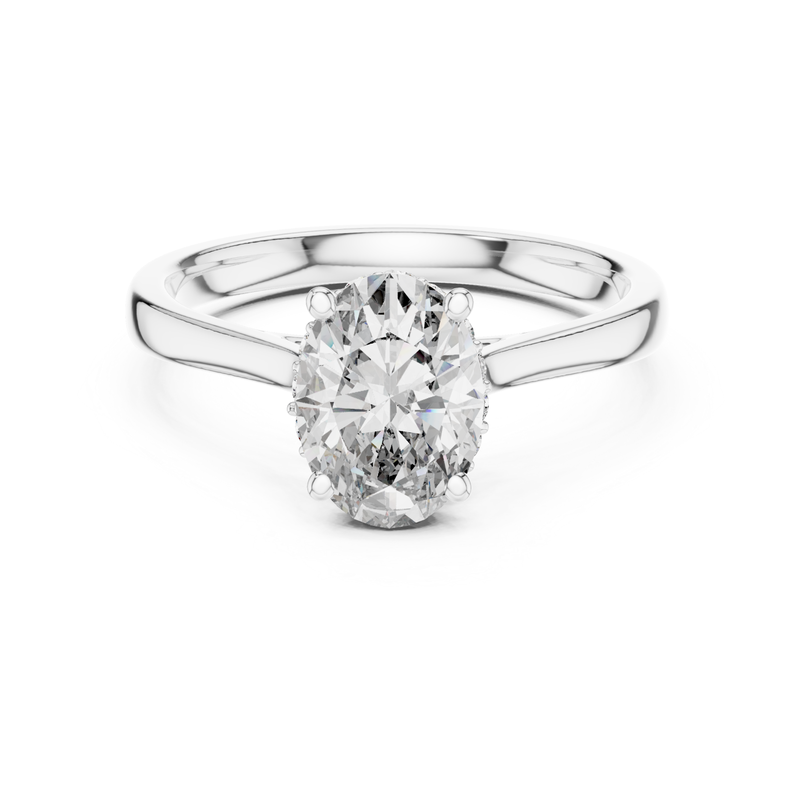  White Gold Infinite Allure Regal Halo Elegance Ring Front View