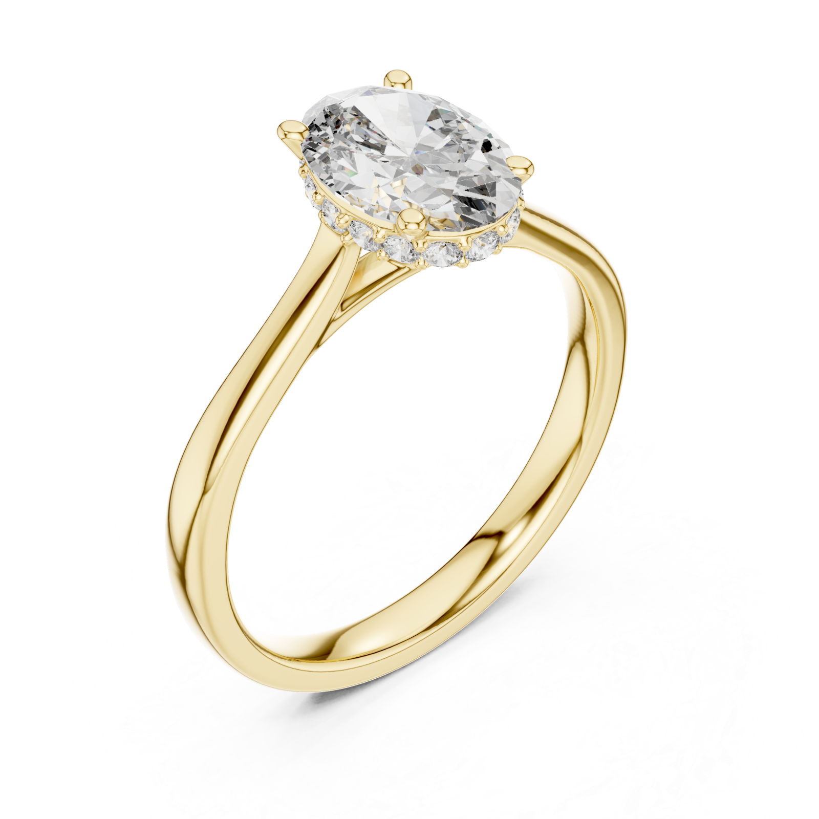 Gold Infinite Allure Regal Halo Elegance Ring Right View