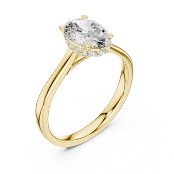 Gold Infinite Allure Regal Halo Elegance Ring Right View