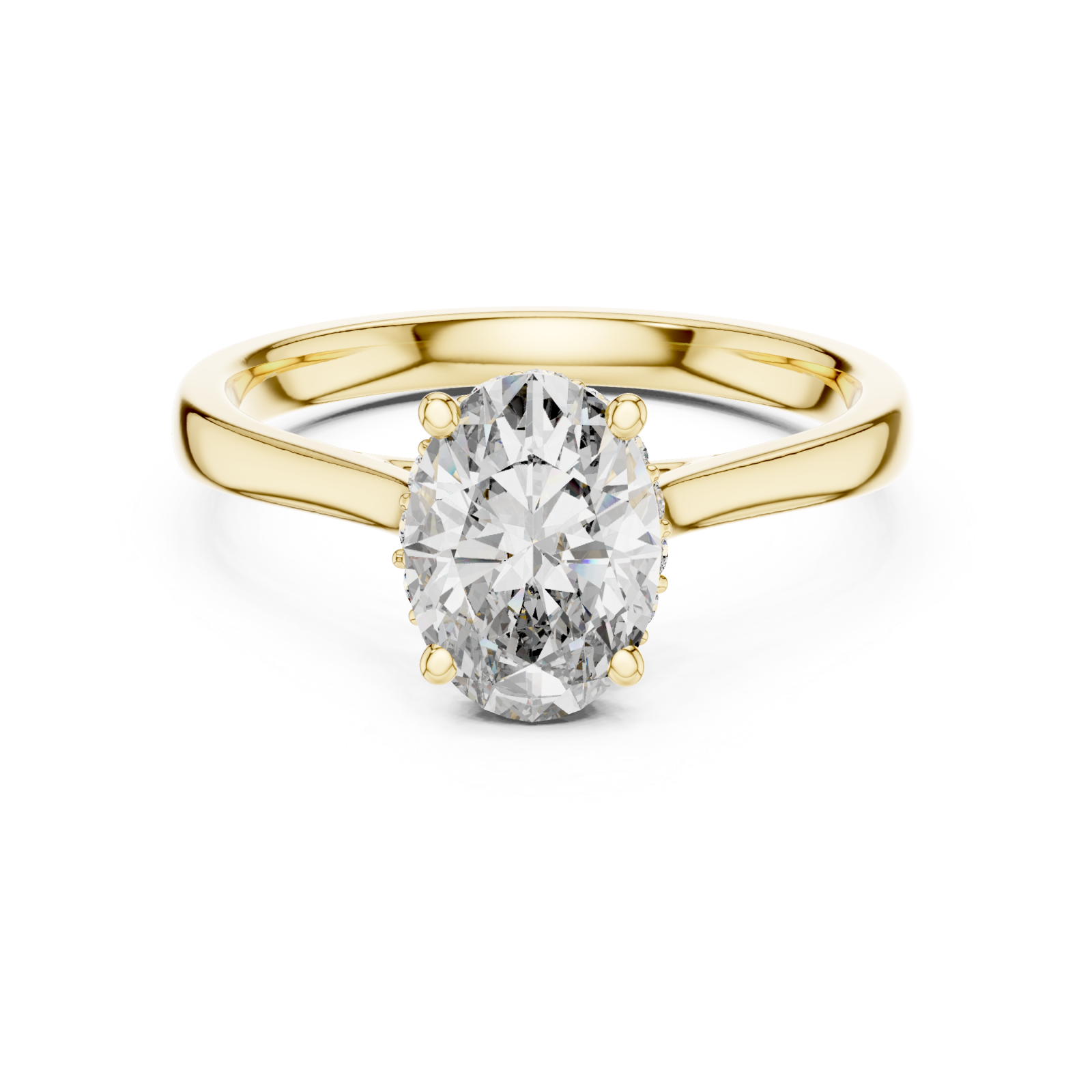  Gold Infinite Allure Regal Halo Elegance Ring Front View