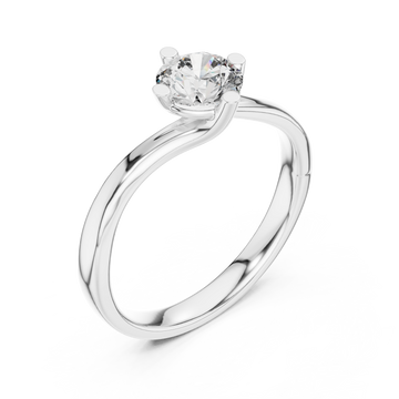  White Gold Classic Embrace Solitaire Ring Right View
