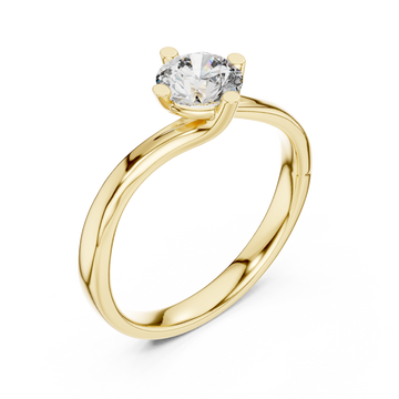 Gold Classic Embrace Solitaire Ring Right View