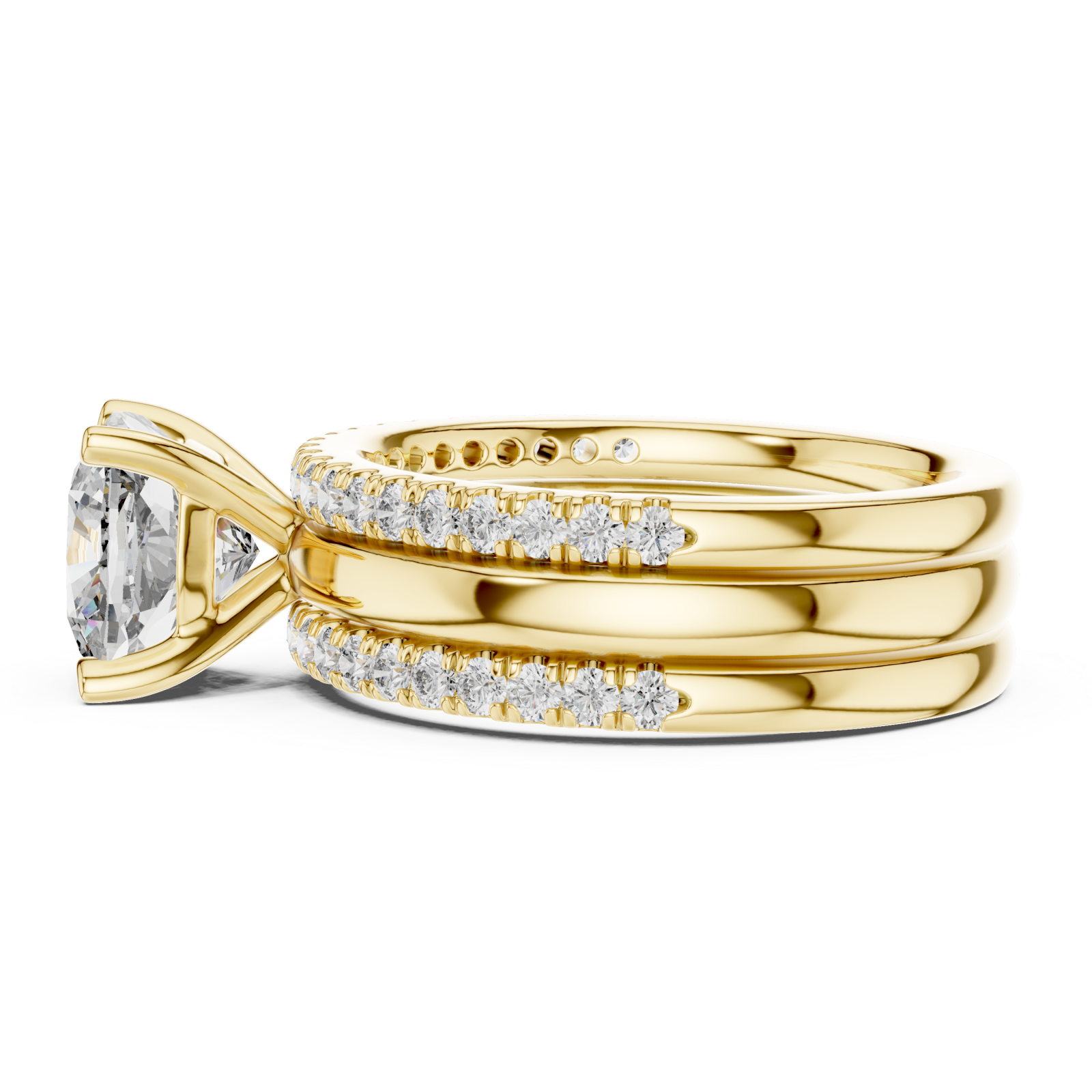  Gold Classic Aurora Unity Ring Set Side View
