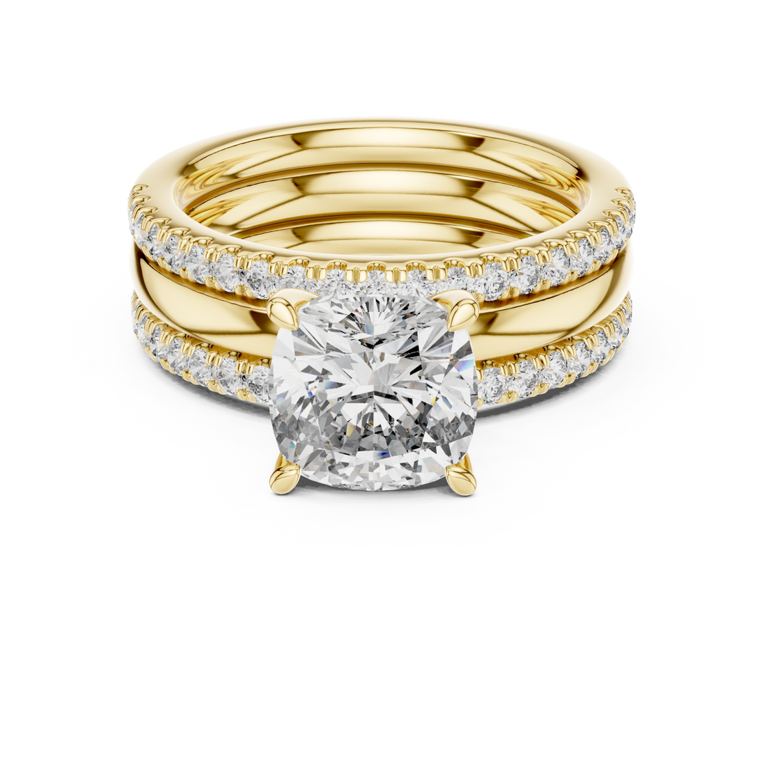 Gold Classic Aurora Unity Ring Set Right View