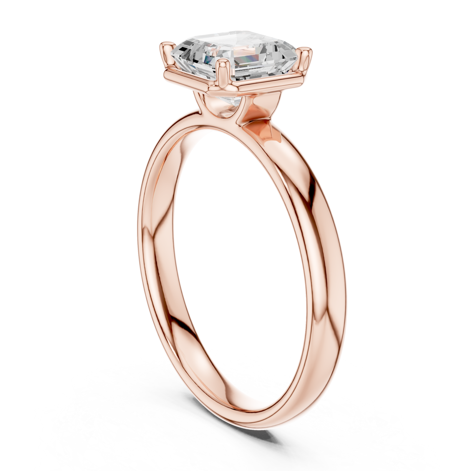  Rose Gold Aurora Grace Solitaire Ring Left View