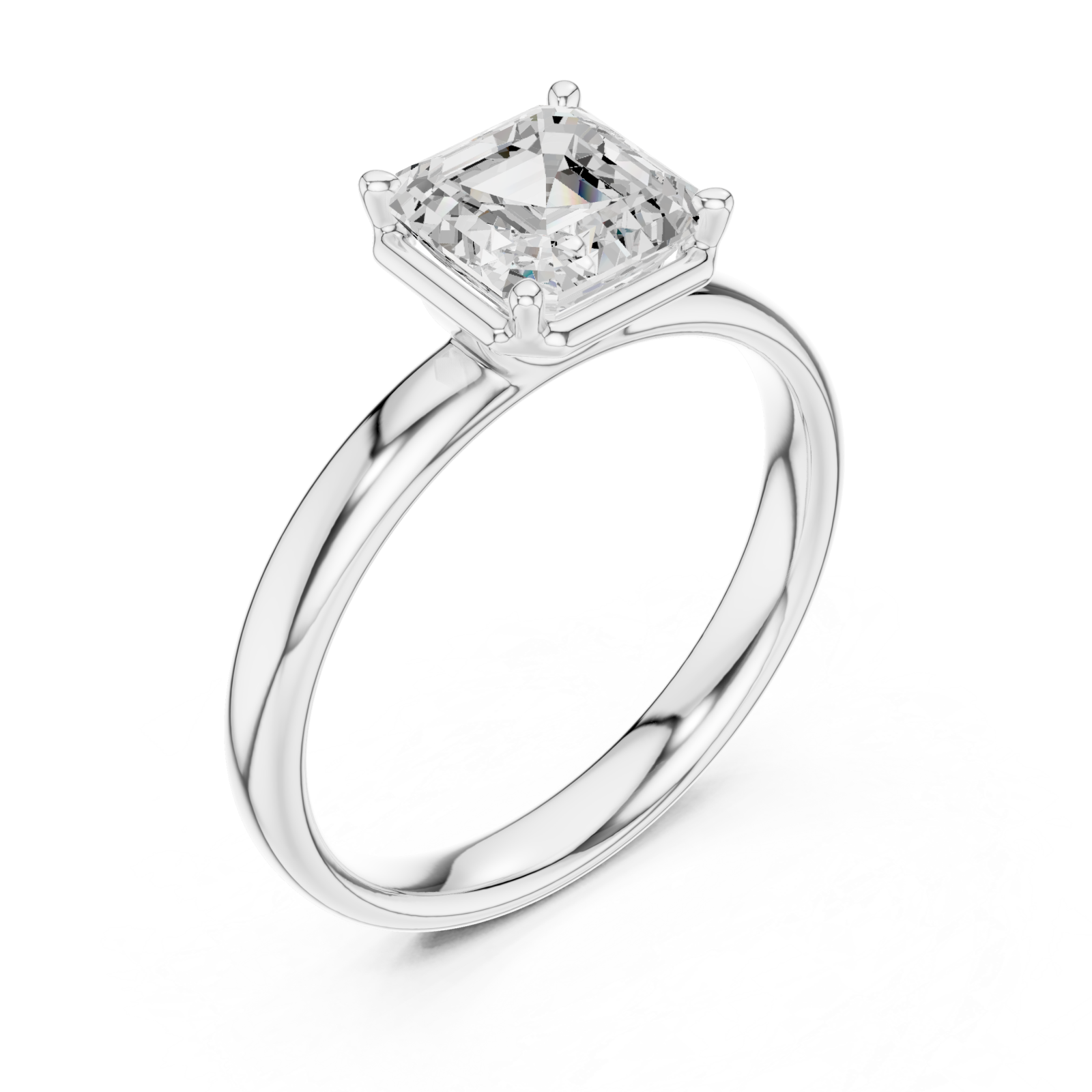 White Gold Aurora Grace Solitaire Ring Right View